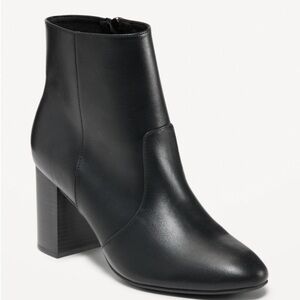 Faux Leather Block Heel Ankle Boots for Women from Old Navy